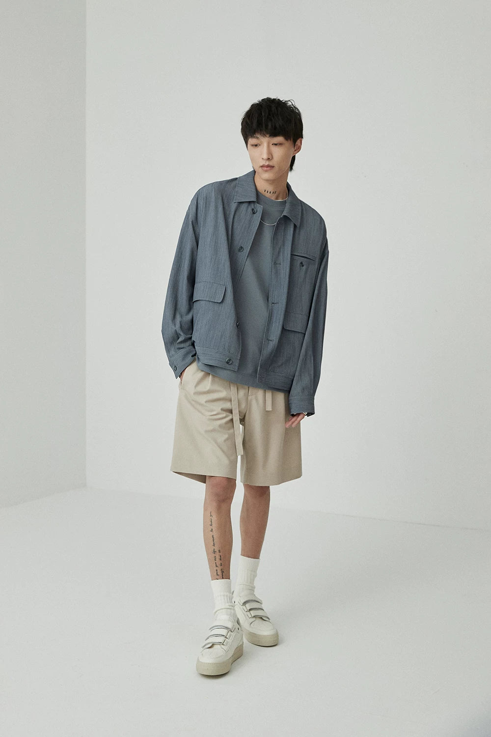 Draped Drawstring Elastic Waist Pleated Shorts