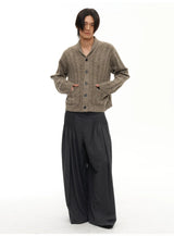 Shawl Collar Ribbed Cardigan