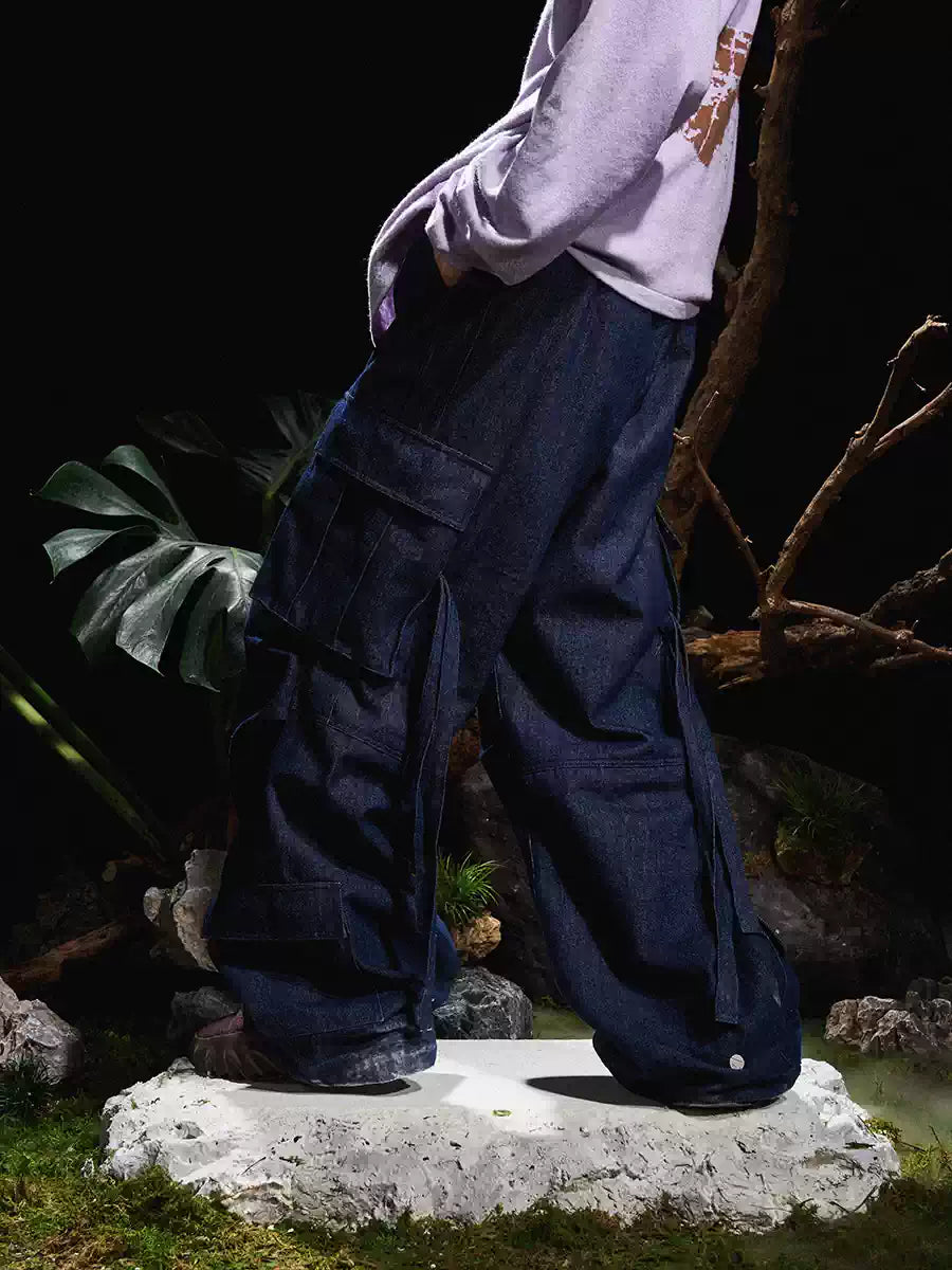 Washed Bamboo Pleated Sash Jeans