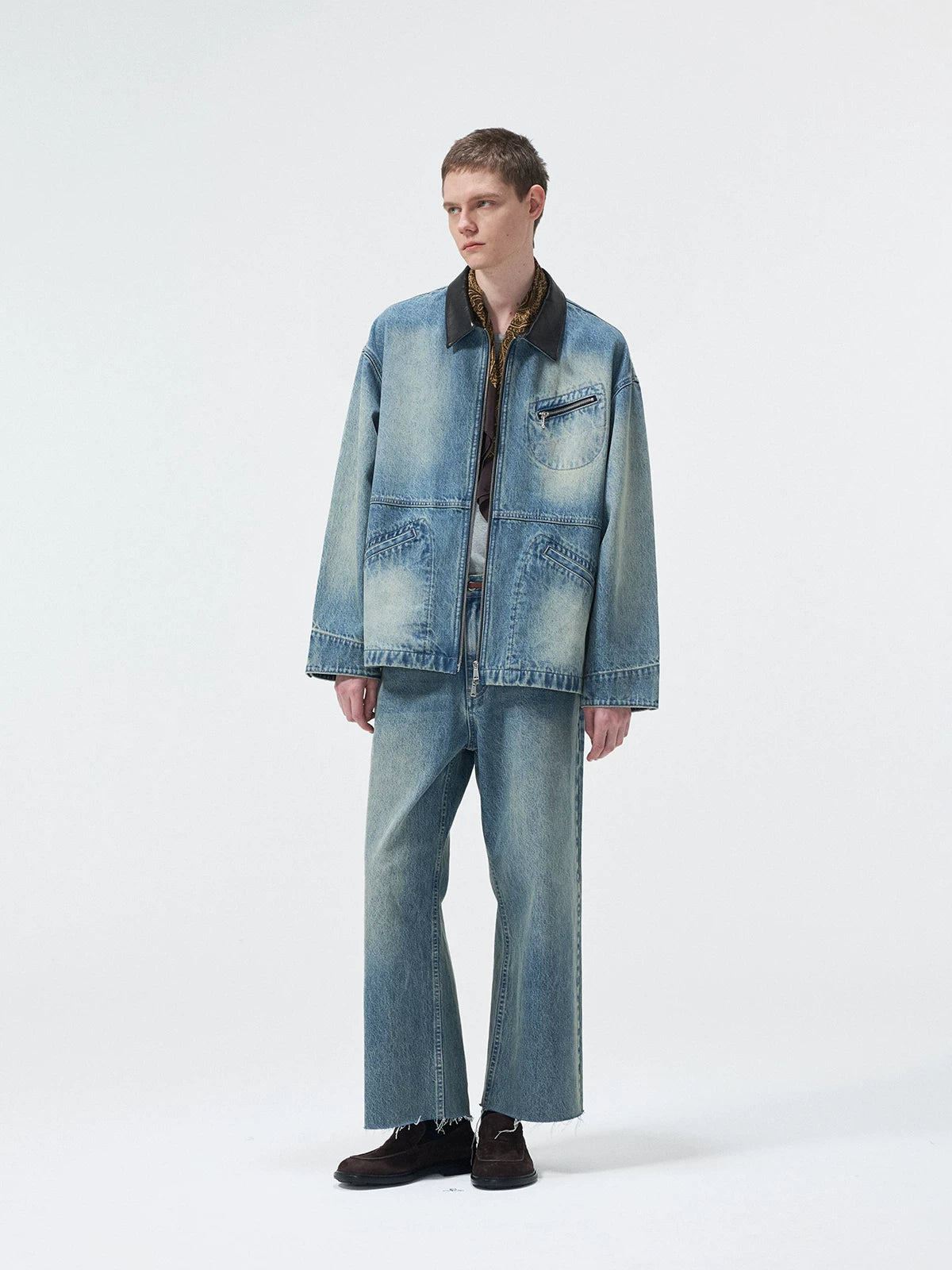 Turkish Washed Frayed Straight Jeans