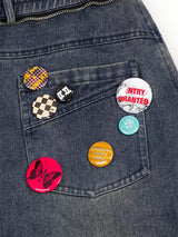 Set of Metal Status Label Badges