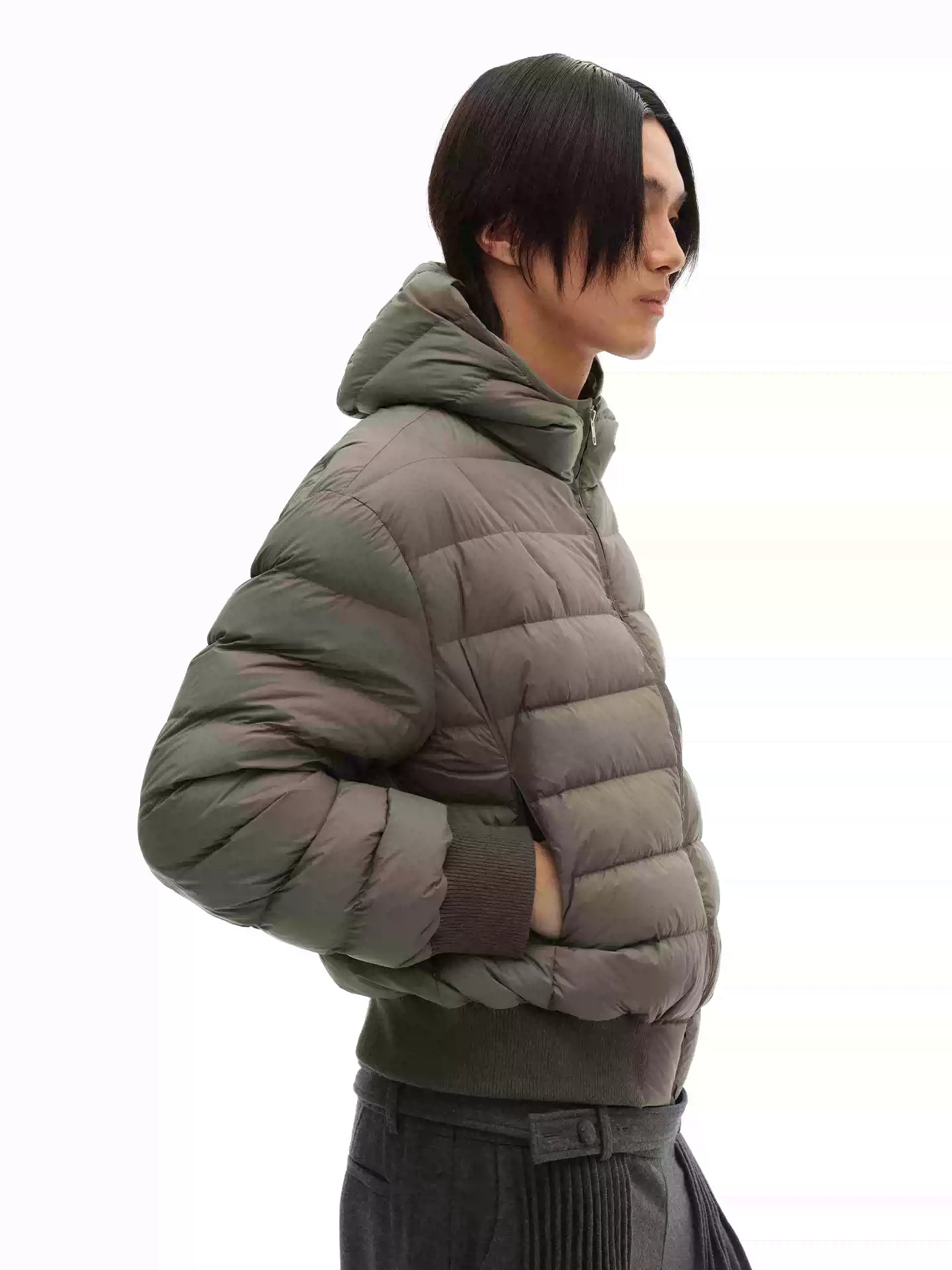 Multi-color Loose Quilted Hooded Down Jackets