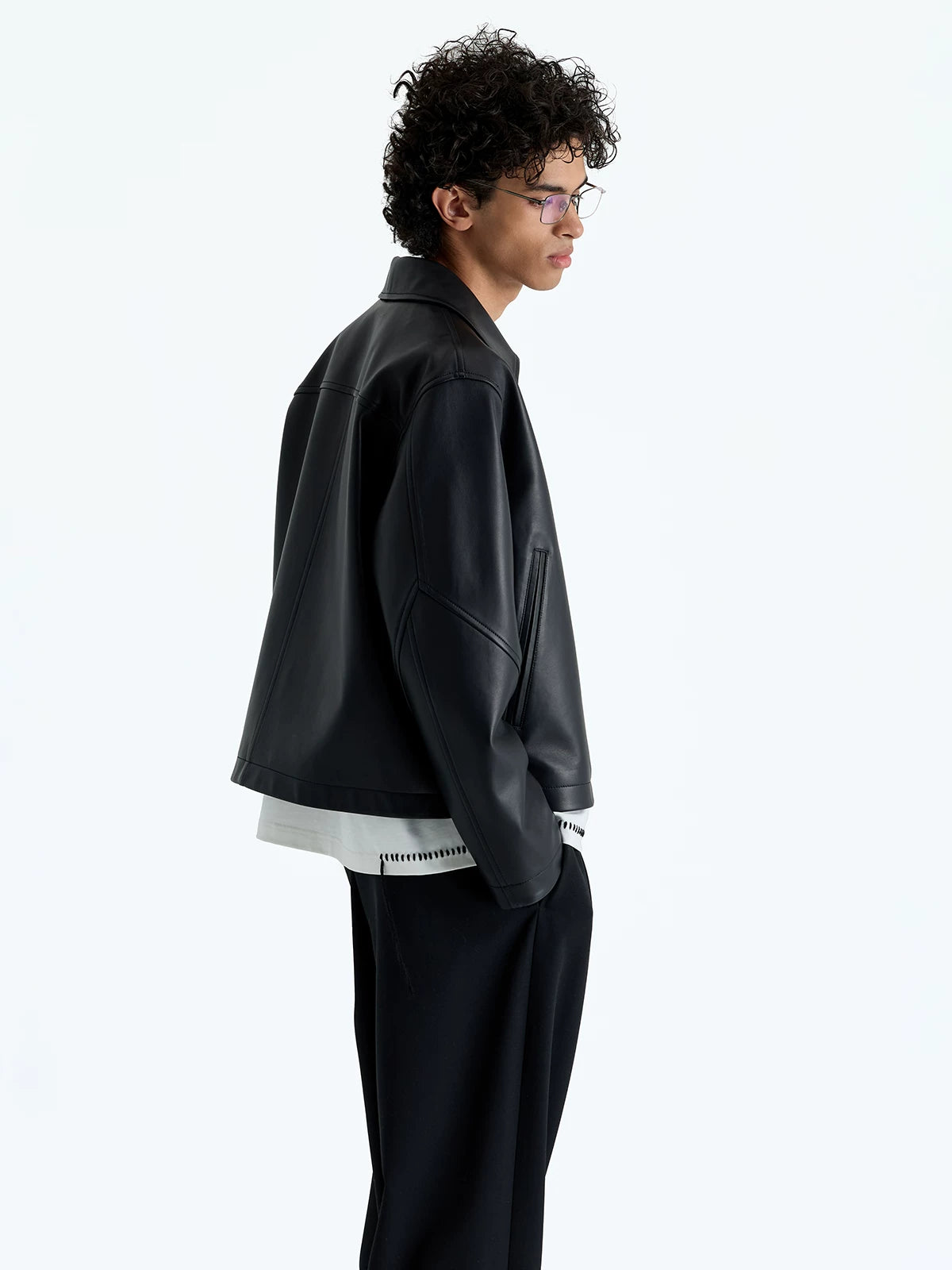 Short Zip Sheepskin Jacket