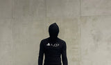 Black Loose Pleated Flare Cotton Sweatpants