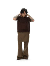 Double Collar Cutout Cotton Polo