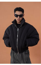 Men's Black Cropped Puffer Jacket