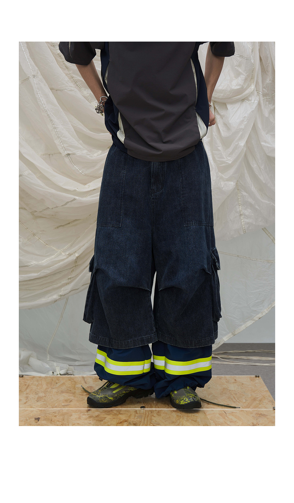 Reflective Multi-Pocket Nylon Cargo Pants