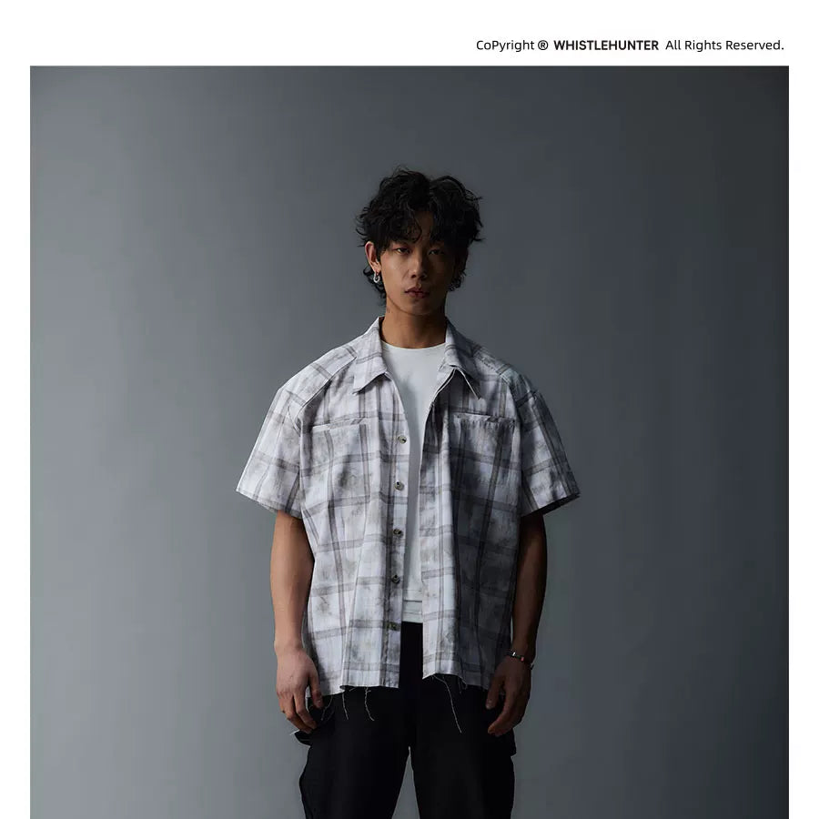 Unisex Cleanfit Multi-color Fringed Plaid Shirts