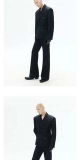 Black Straight Leg Casual Pants