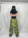 Yellow Camo Suede Knee Racing Pants