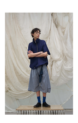 Detachable Plaid Pleated Cropped Pants