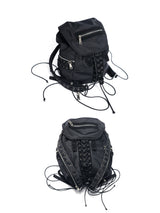 Black Nylon Adjustable Bucket Backpack