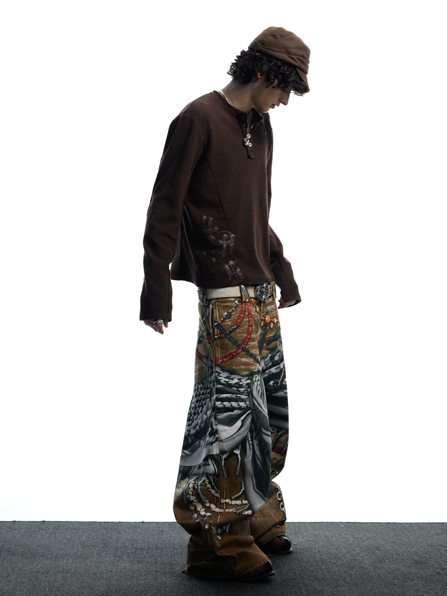 Vintage 3D Printed Baggy Jeans