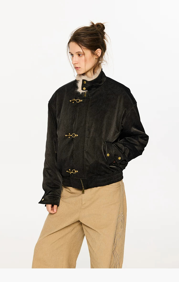 Tip-dyed Toscana PU Harrington Jacket