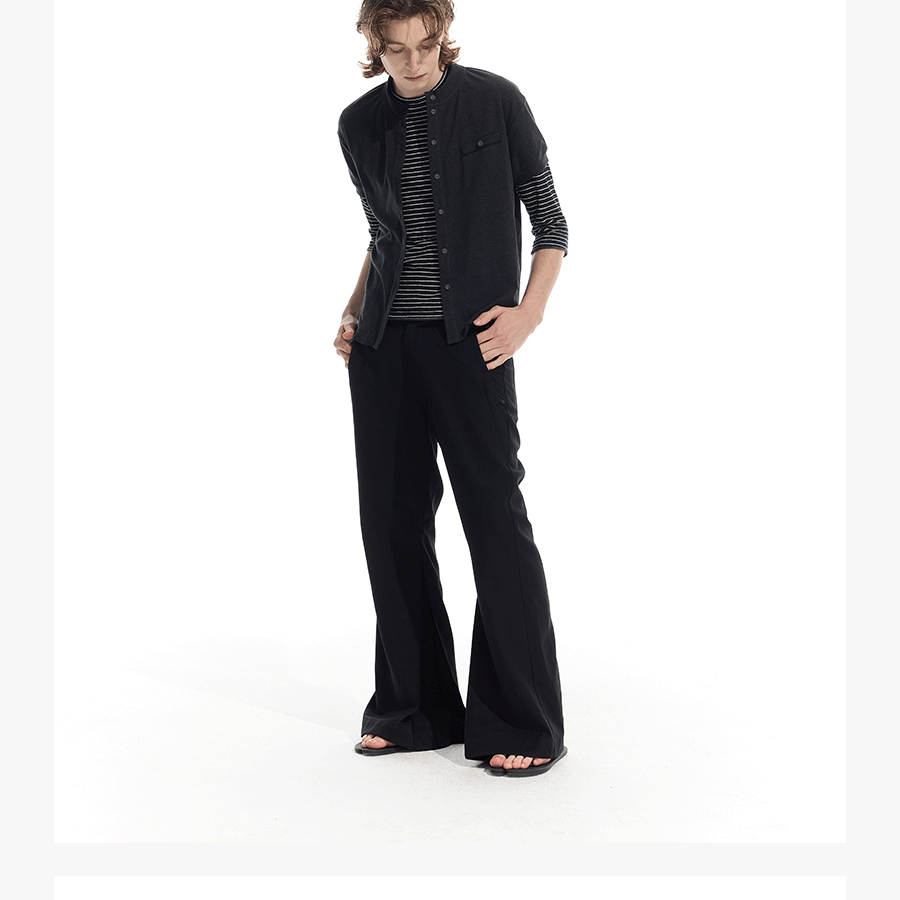 Premium Wool Blend Straight Shoulder Cardigan