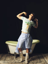 Vintage Irregular Patchwork Drawstring Casual Shorts