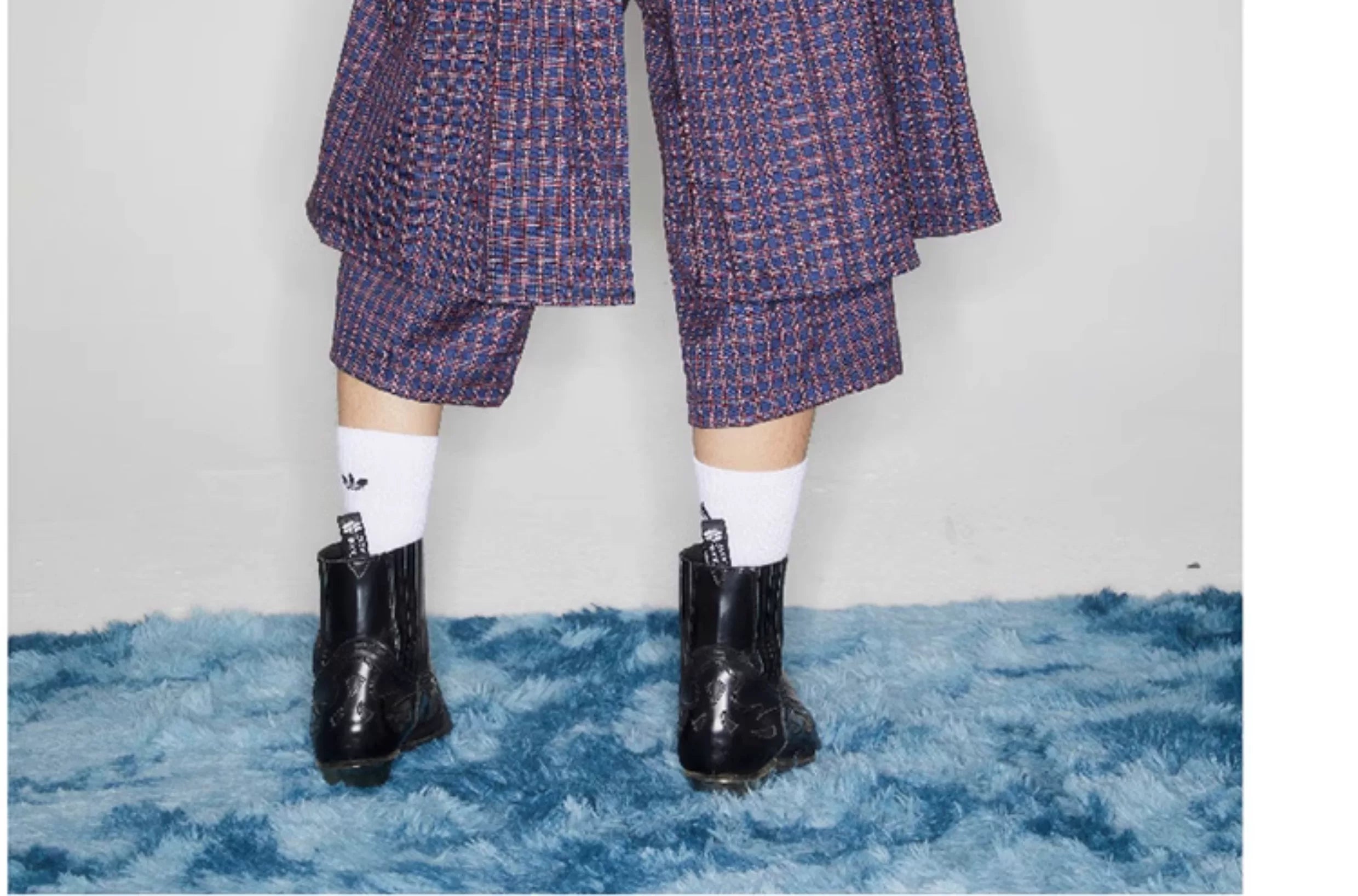 Y2K Plaid Buckle Wide Leg Skort