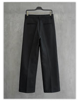 Wrinkle-Resistant Wool Straight Leg Slit Pants