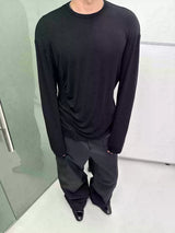 Comfortable Rippled Wool Long Sleeve Top