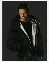 Dark 3M Oversized Hooded Bomber Jacket