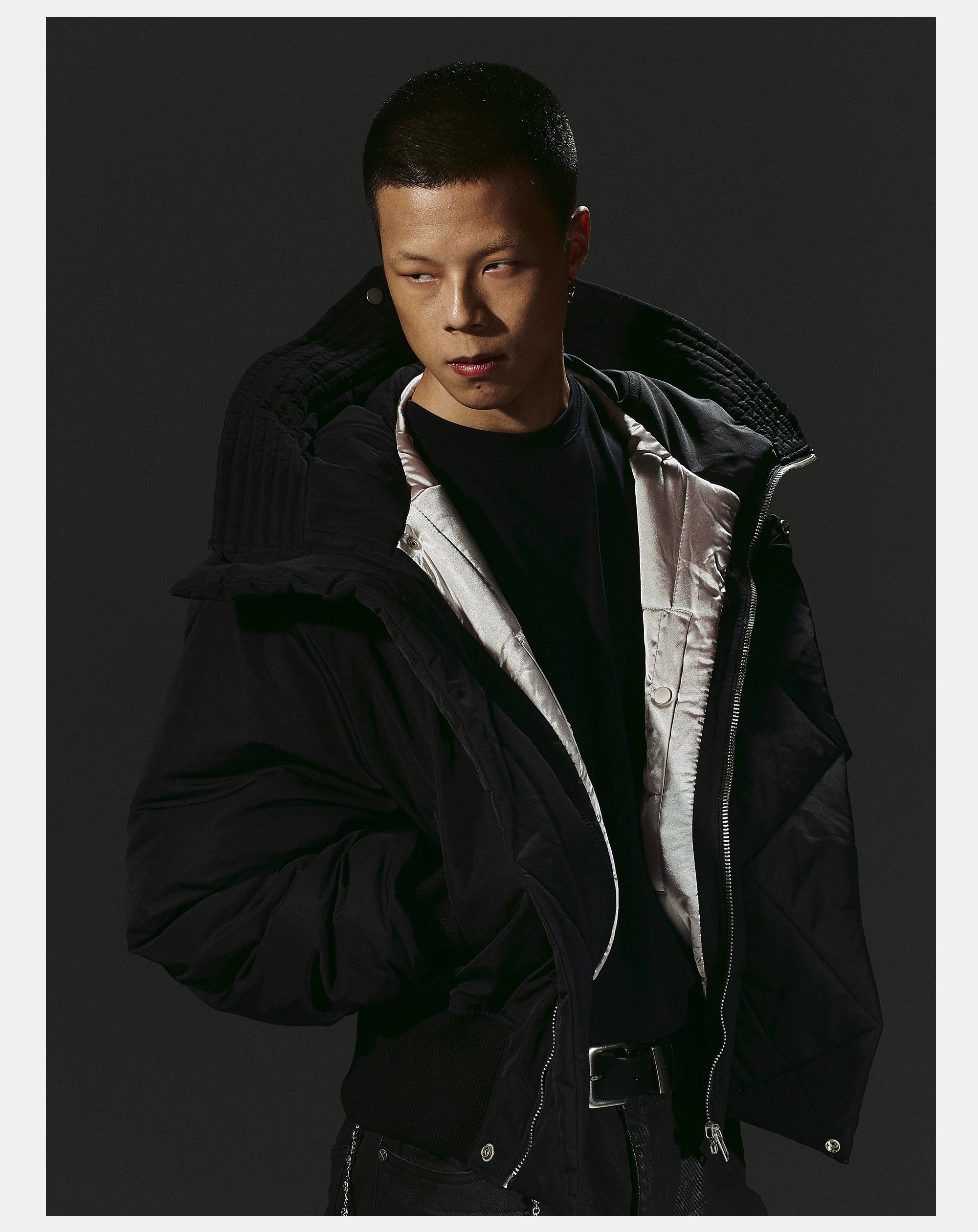 Dark 3M Oversized Hooded Bomber Jacket