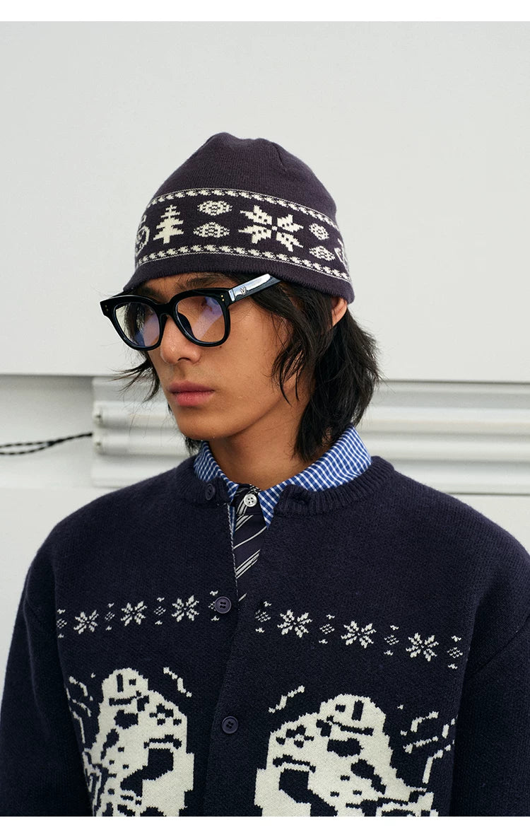 Fair Isle Color Block Knit Beanie