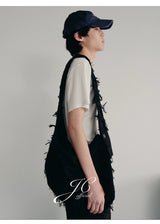 Curved Fringed Diamond Mummy Bag