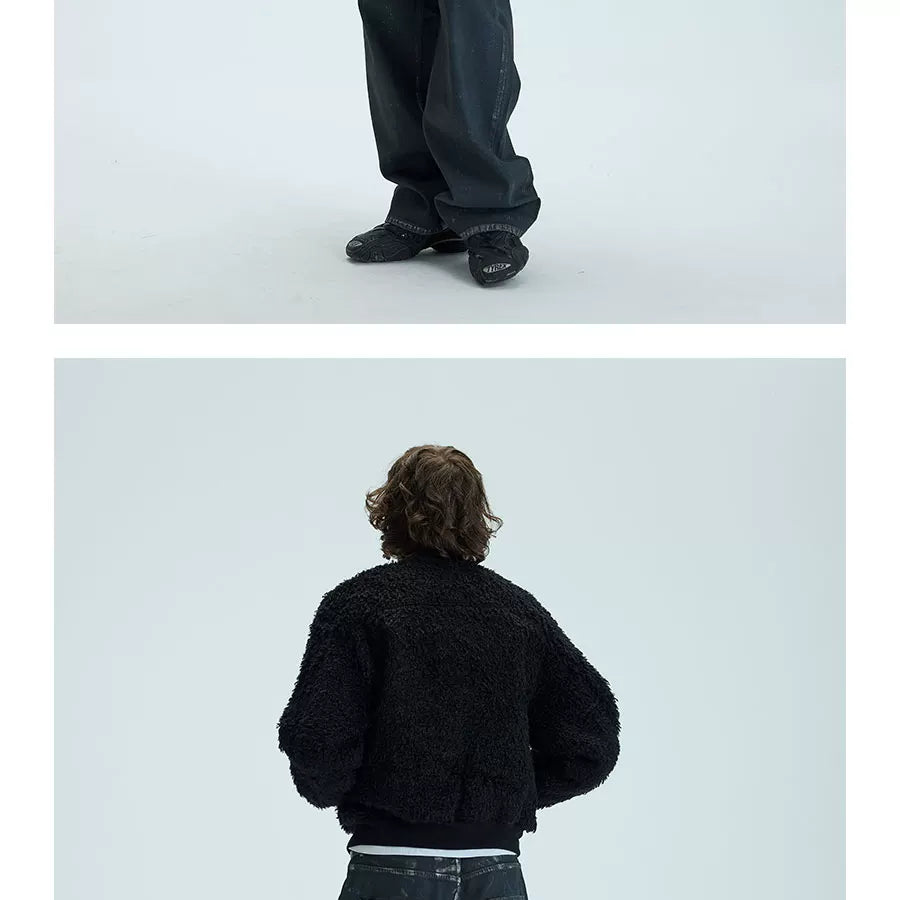 Warm Heavy Fur Bomber Puffer Coat