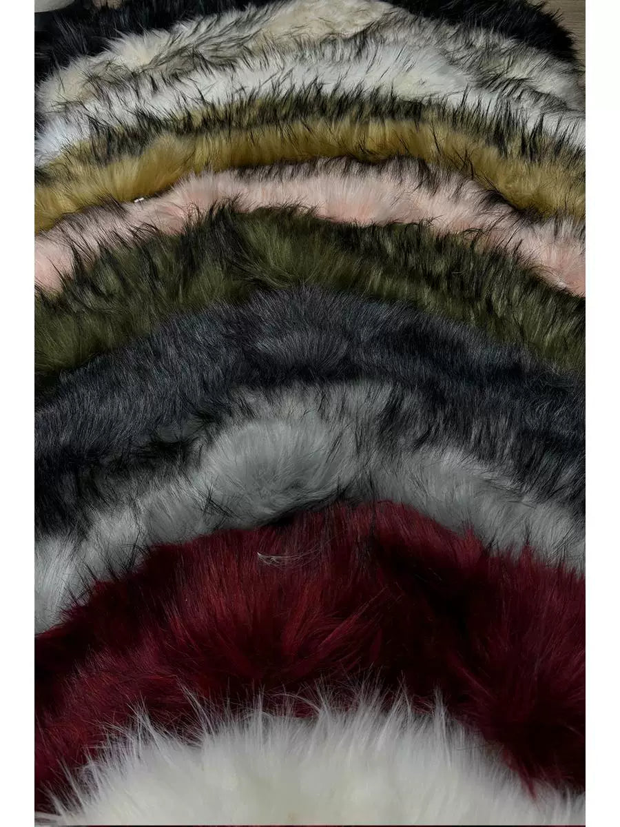 Ten-Color Removable Snap Fur Collar