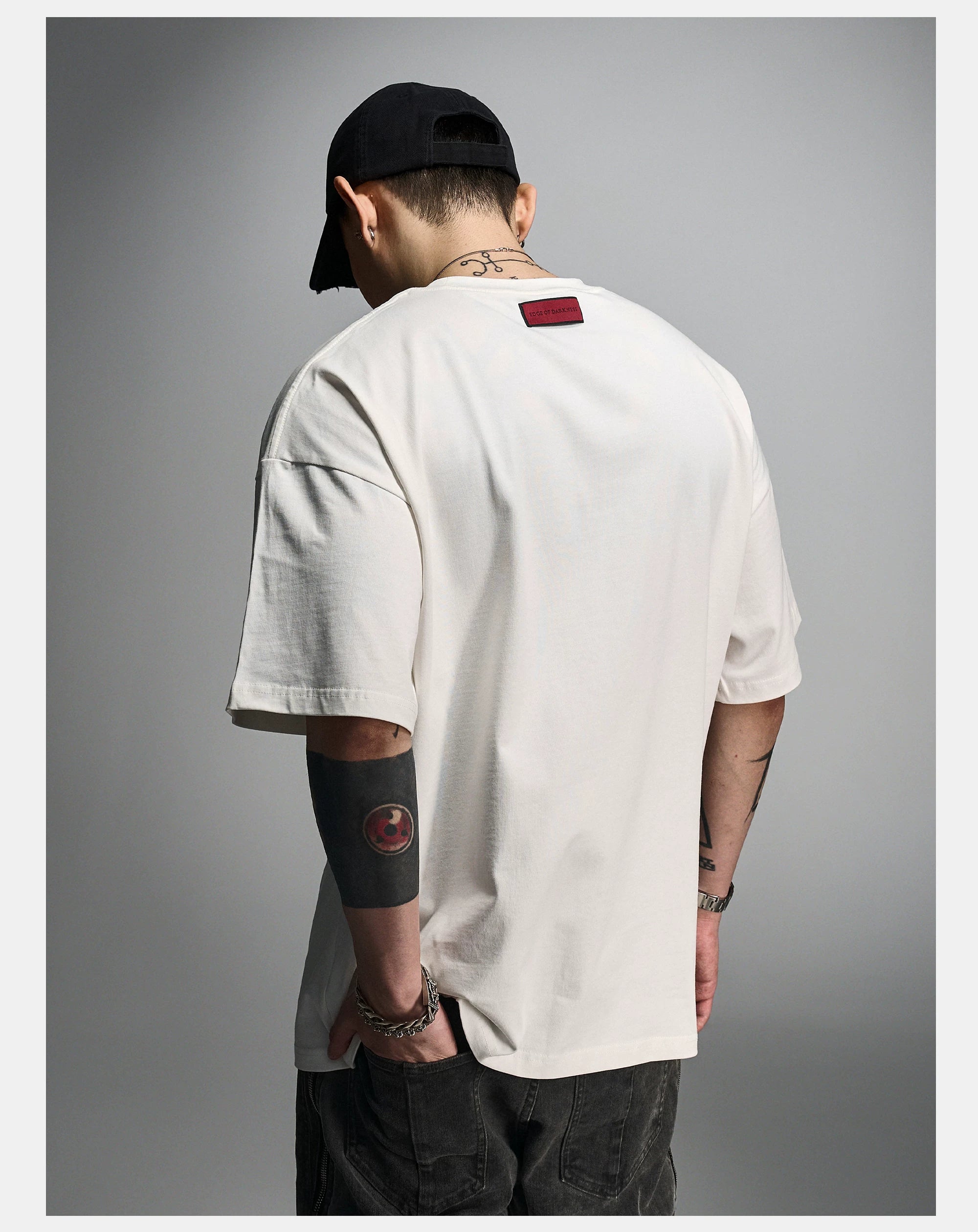 Loose Ivory Printed Short Sleeve Tee