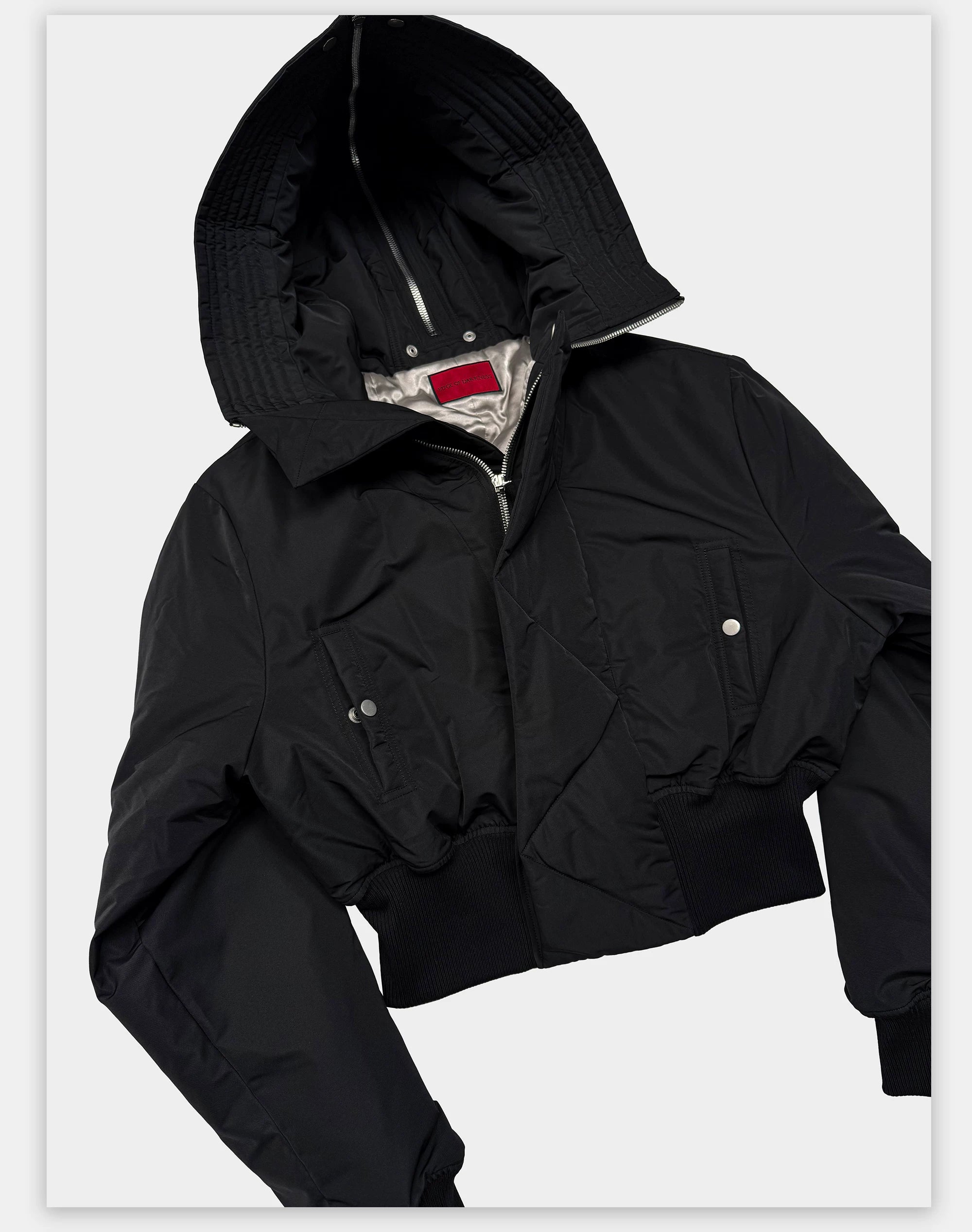 Dark 3M Oversized Hooded Bomber Jacket