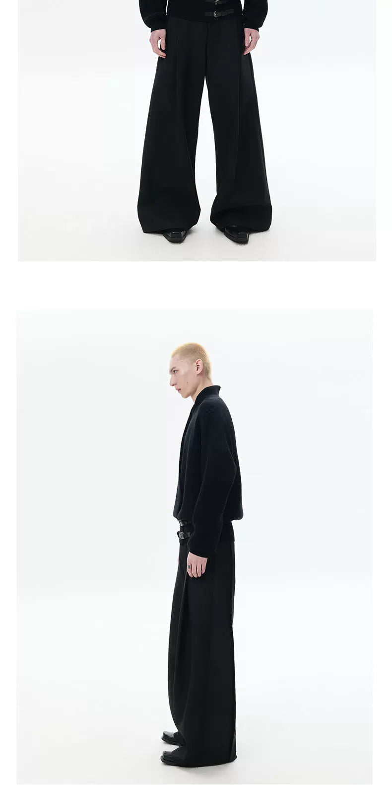 Loose Cross Buckle Strap Knit Sweater