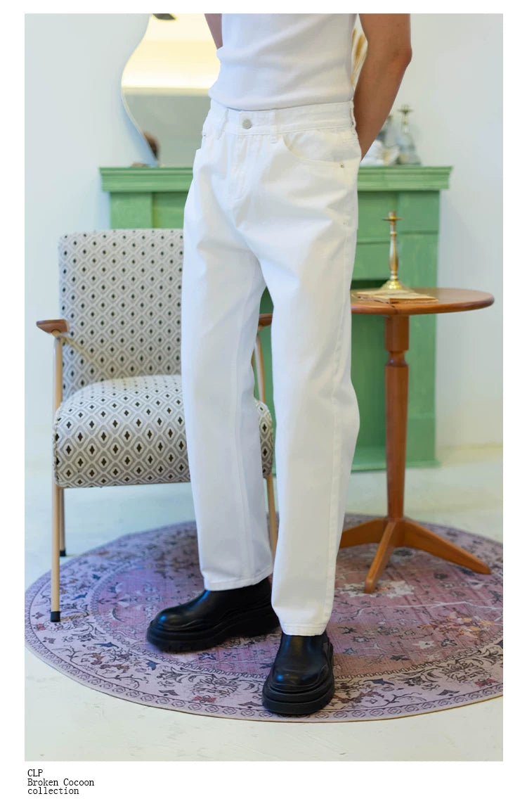 Men's Vintage White Wide Leg Jeans