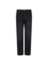 Men's Washed Black Loose Straight Jeans