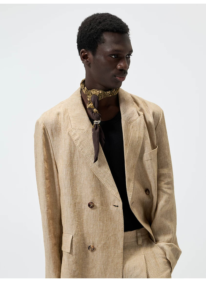 Hemp Linen Notch Lapel Blazer