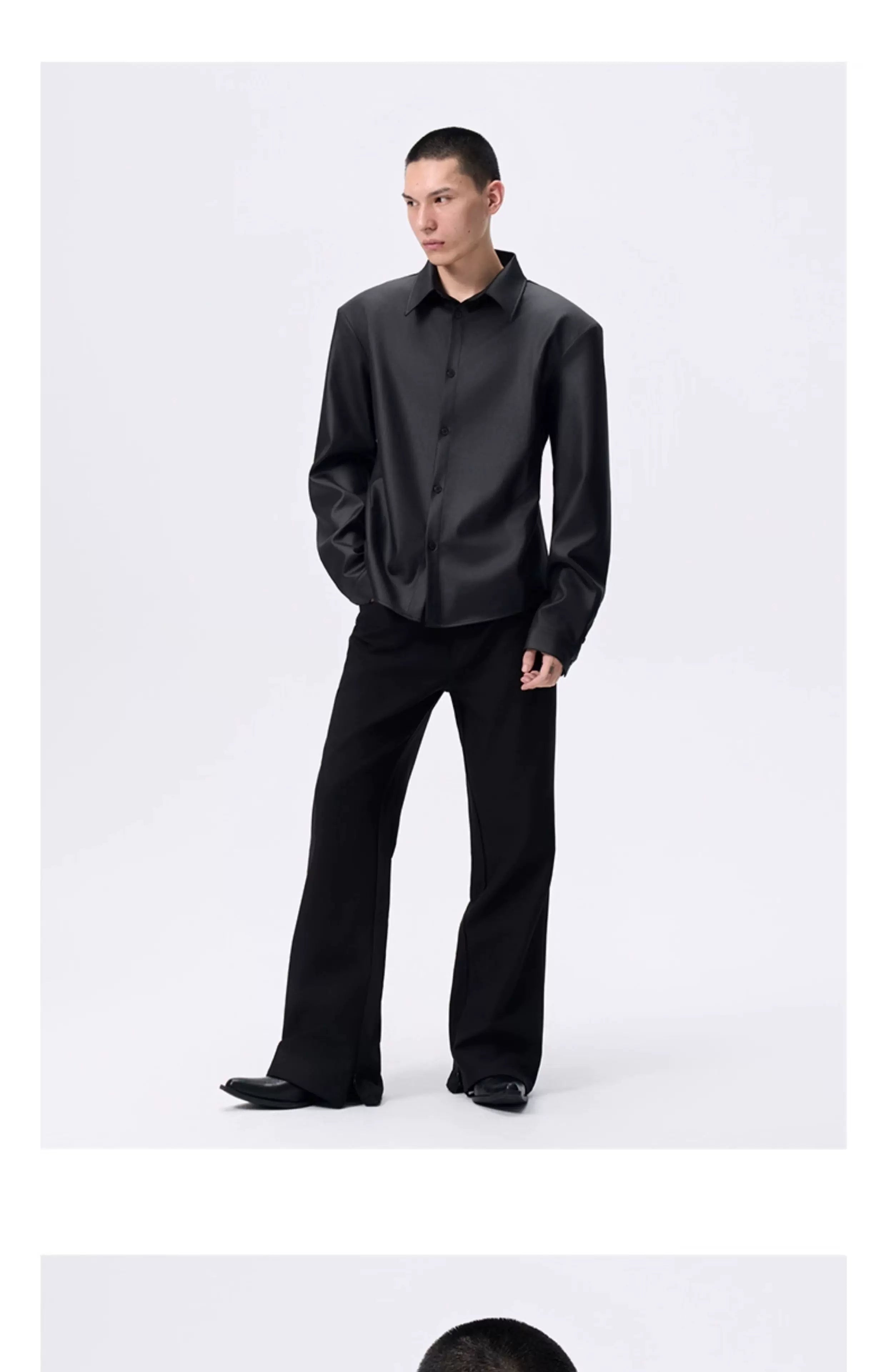 Detachable Padded Long Sleeve Crop Shirt