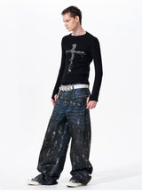 Men's Cross Print Long Sleeve T-Shirt