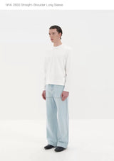 Long Sleeve Straight Shoulder Satin Tees