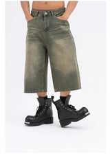 Men's Loose Cropped Denim Shorts