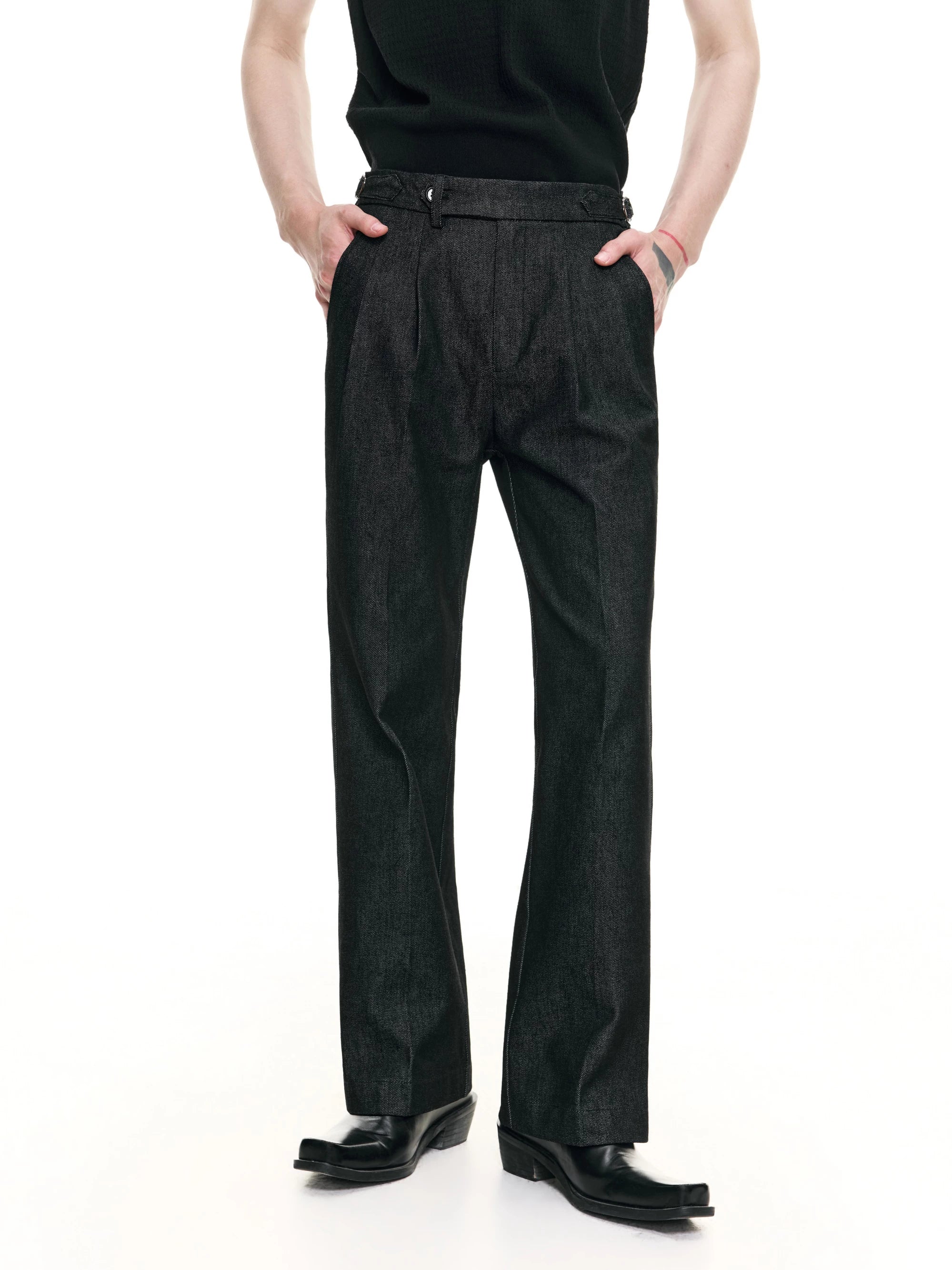 Charcoal Pleated Naples Casual Pants