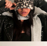 Embroidered Distressed Leopard Print Baseball Cap