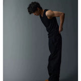 Black Double Layer Slim Tank Top