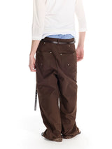 Men's Rivet Washed Distressed Straight Pants