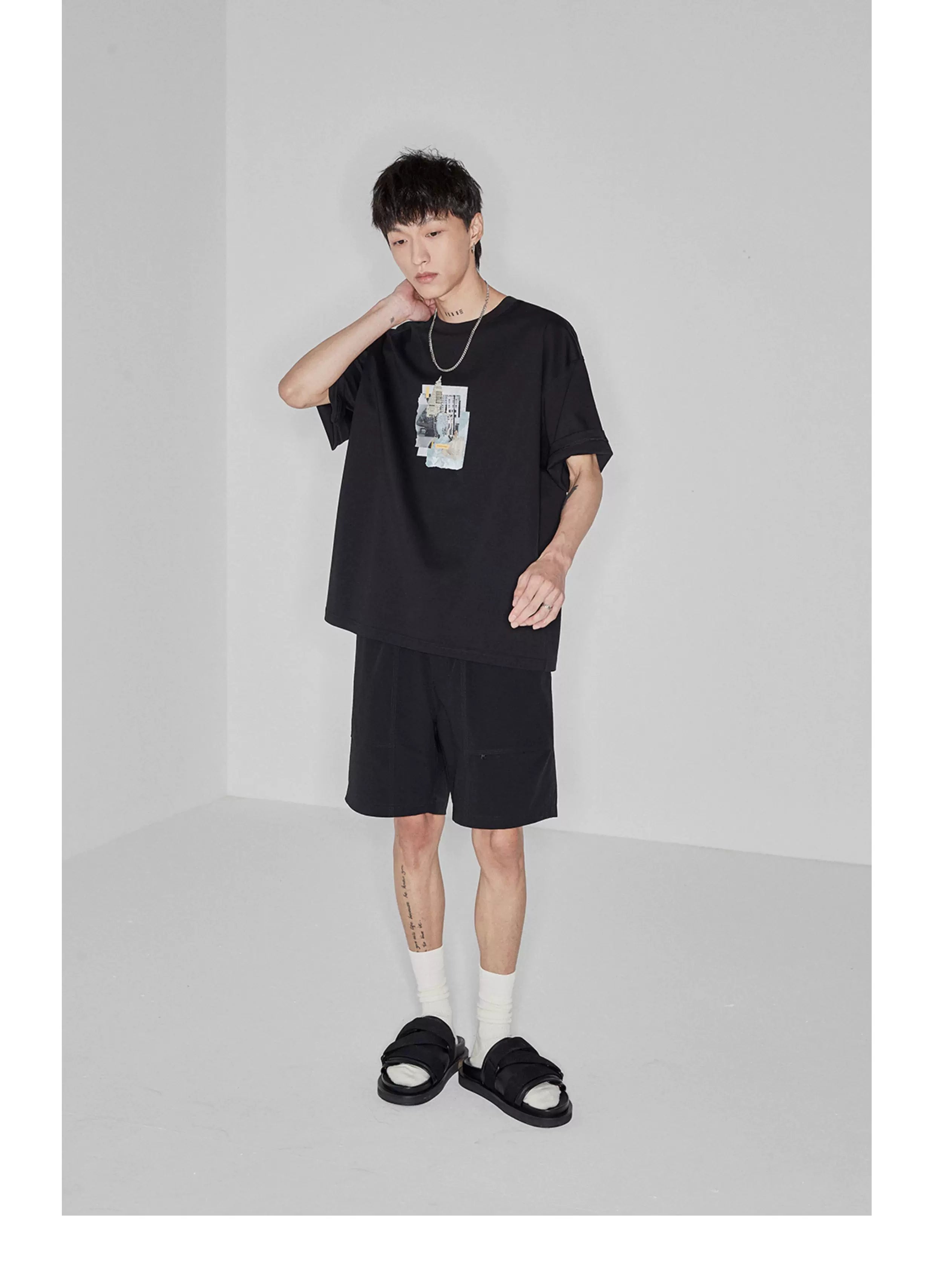 Plaid Multi-Pocket Elastic Waist Shorts