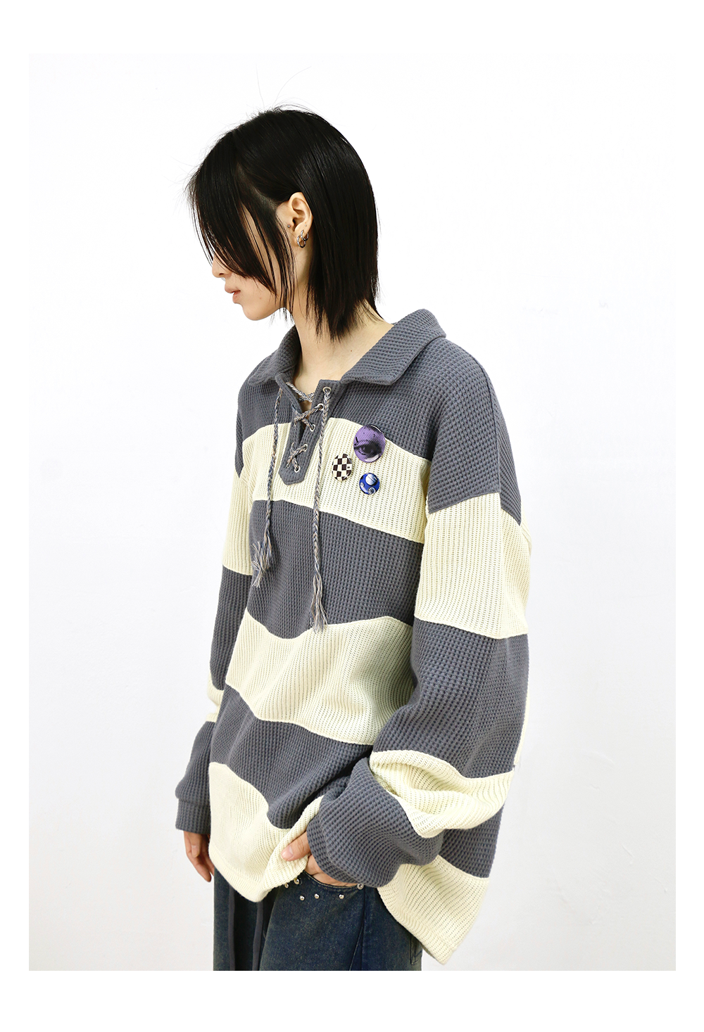Boho Color Block Knit Sweater