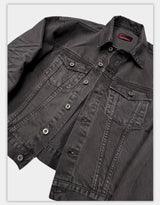 Washed Grey Boxy Denim Jacket