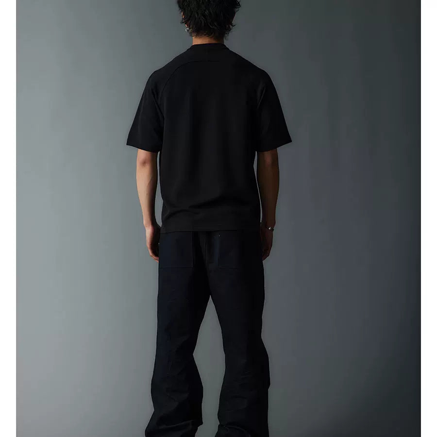 Short Sleeve Mock Neck Zip Tee