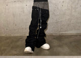 Double Waist Waxed Bootcut Pants
