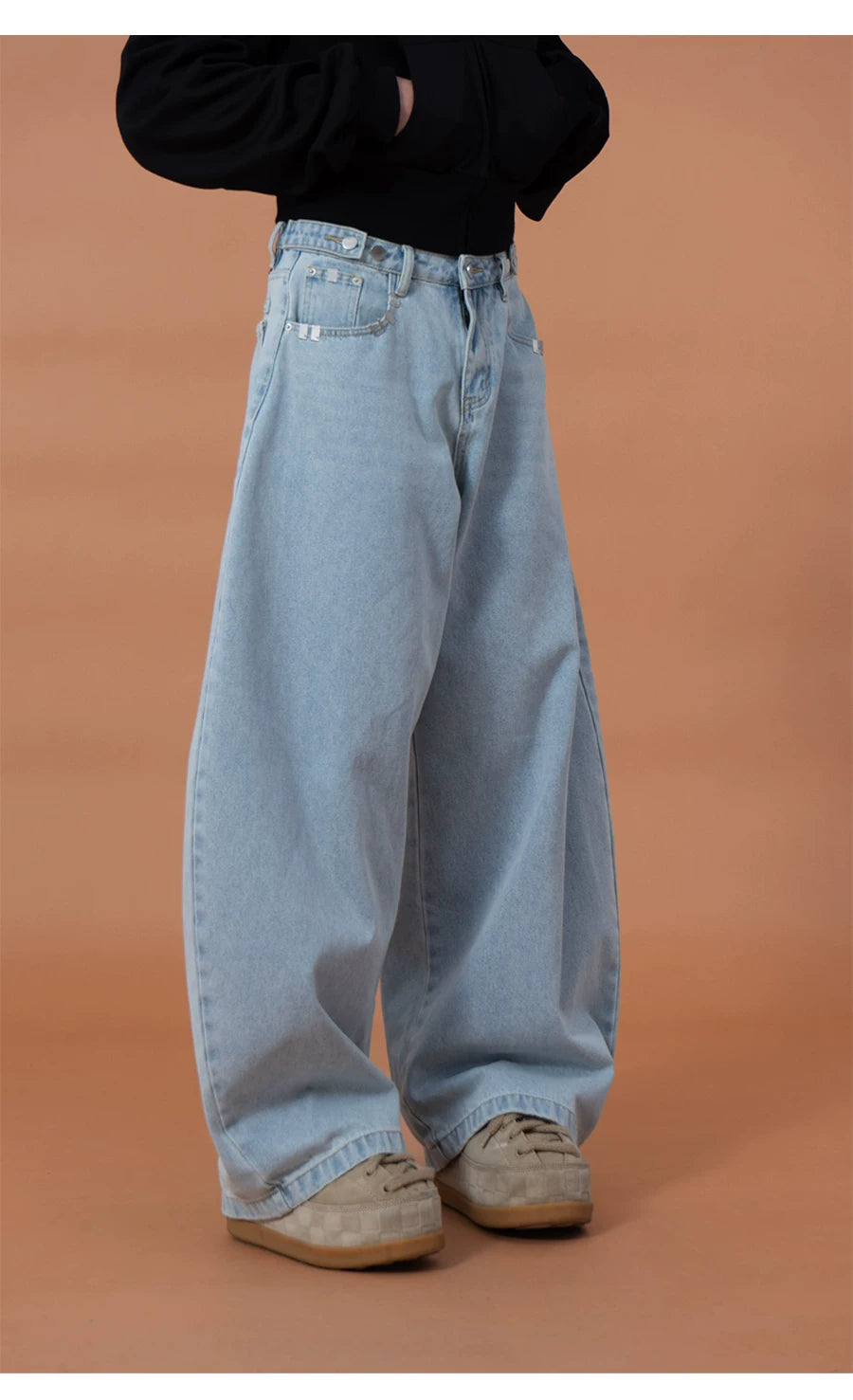 Men's Wide Leg Light Blue Jeans