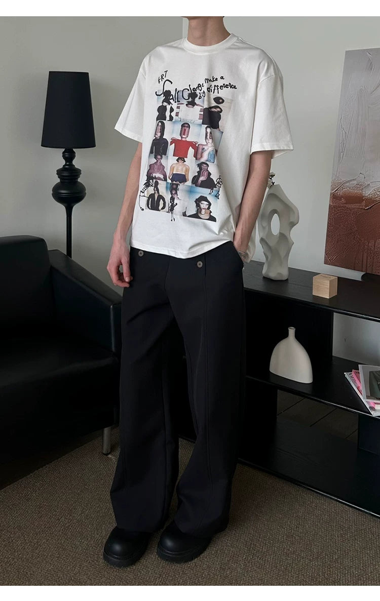 Cool Loose Portrait Couple’s Crew Tees